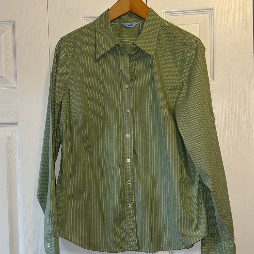 Izod Olive Striped Shirt